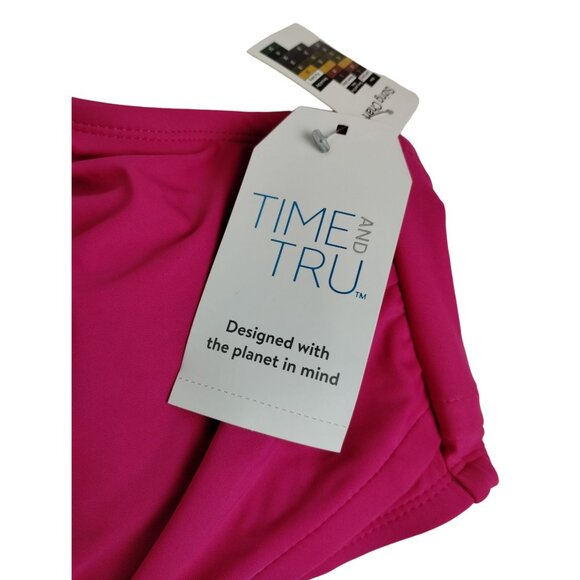 Time and Tru Womens 3X Ruched U Wire Bikini Top Summer Fuchsia - Picture 5 of 8